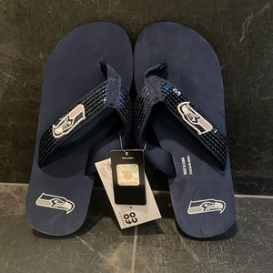 💙🏈💚 NFL Foco Seahawks Sequin Flip Flops 💙🏈💚